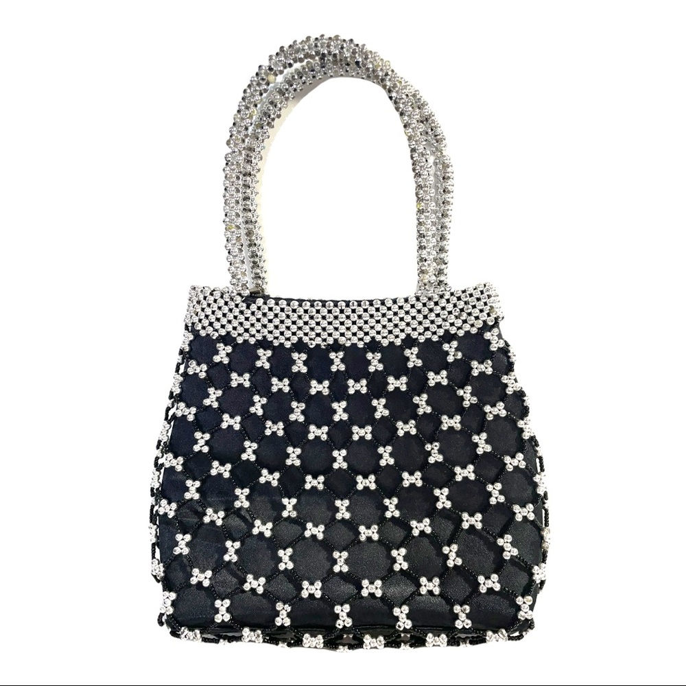 Black and Silver beaded purse